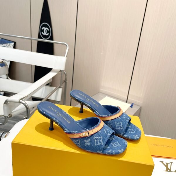 LV Revival Mule Denim Monogram - Heels