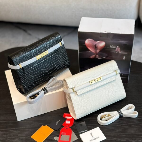 YSL Manhattan Box Croc Embossed Leather - Bag
