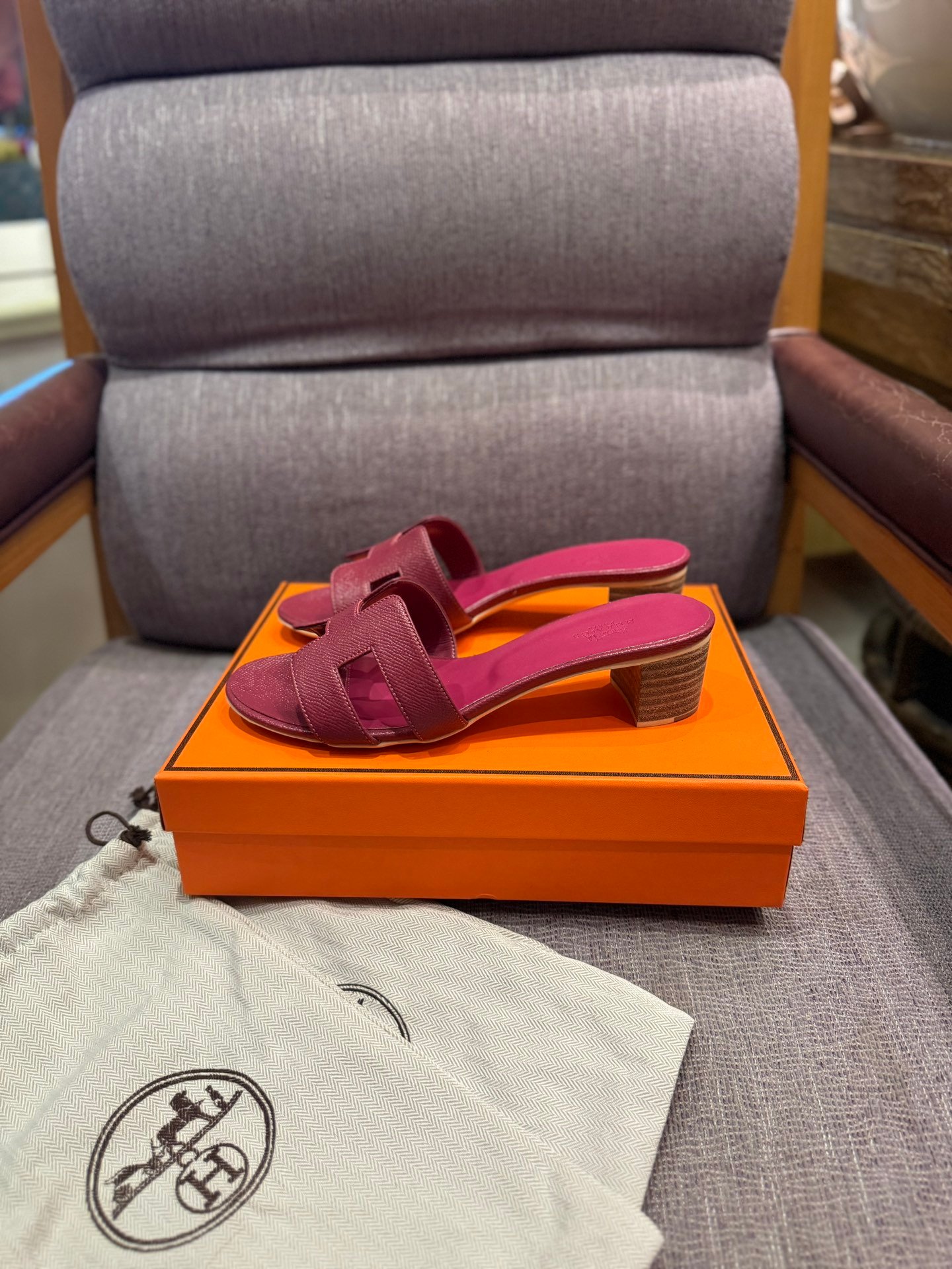HM Oran Sandals Burgundy Leather - Sandals