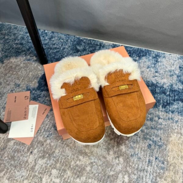 MIU Shearling Lined Loafers - Shoes