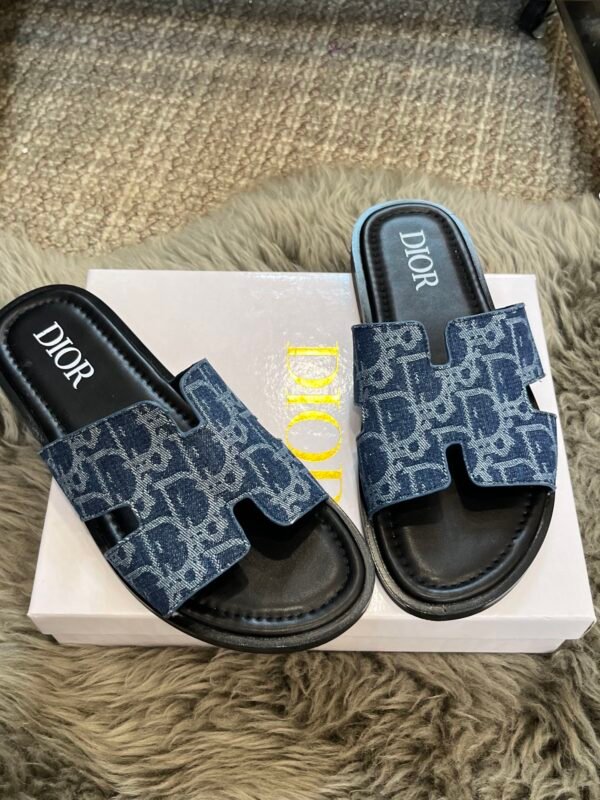 CD Dway Slide Blue Oblique Canvas – Claquettes