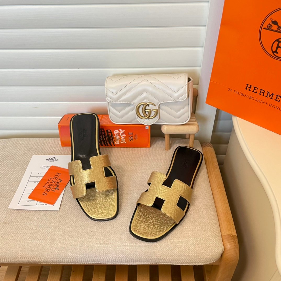 HM Oran Sandals Gold Leather - Sandals - Image 2