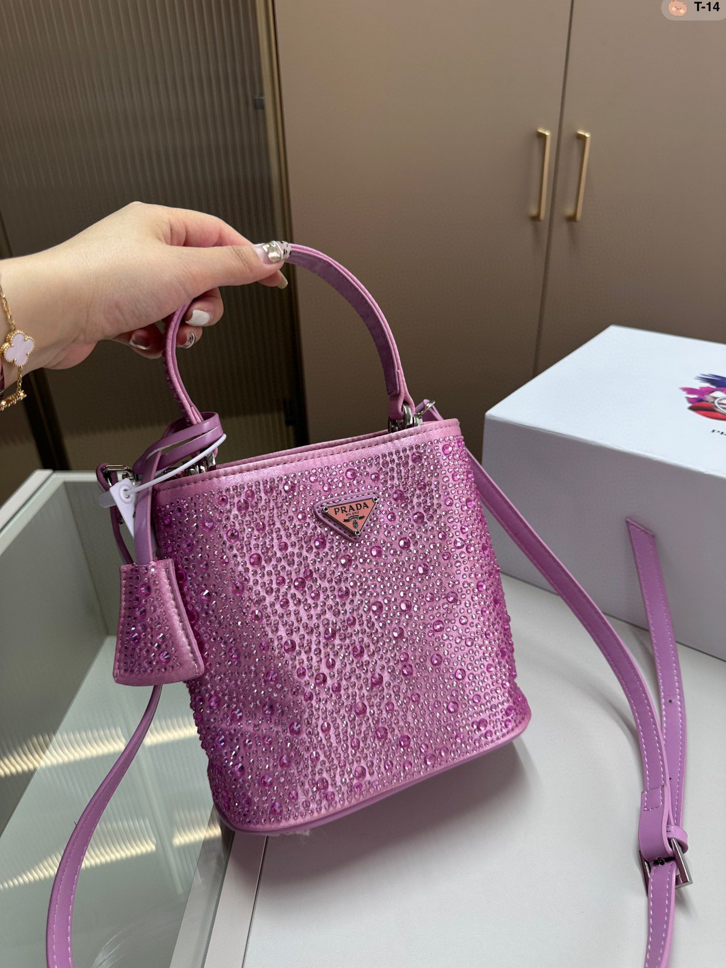 PR Crystal Studded Bucket Bag Various Colors - Bag - Image 2