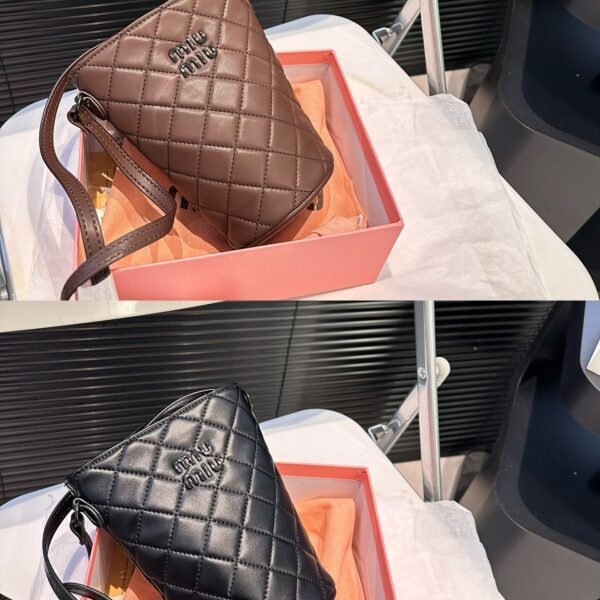 MIU Wander Matelassé Brown/Black Leather - Bag