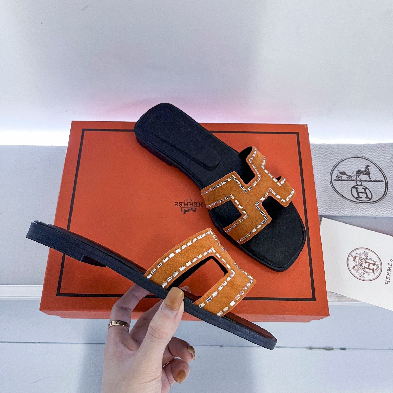 HM Oran Sandals Orange Suede - Sandals - Image 7