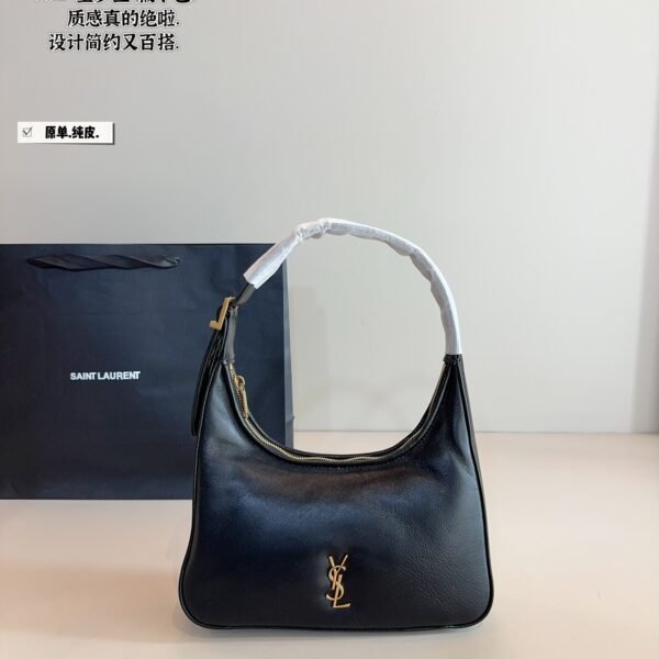 YSL Le 5 à 7 Hobo Black/White Leather - Bag