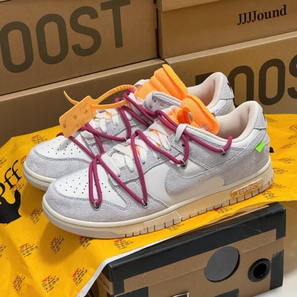 NK Dunk Low OW Lot 11 10.5 White/Gray - Sneakers