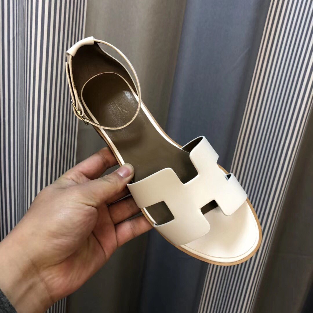 HM Oran Sandals White Leather - Sandals - Image 4