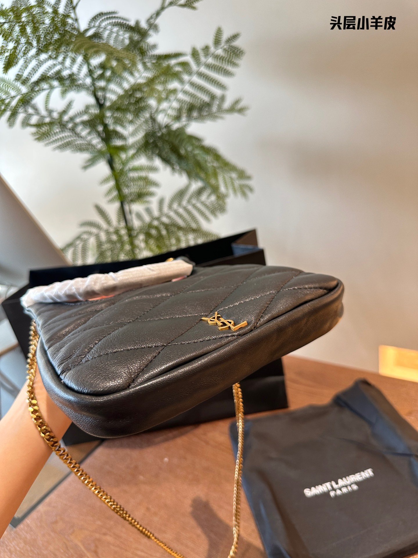 YSL Le 5 à 7 Hobo Small Black Leather - Bag - Image 4
