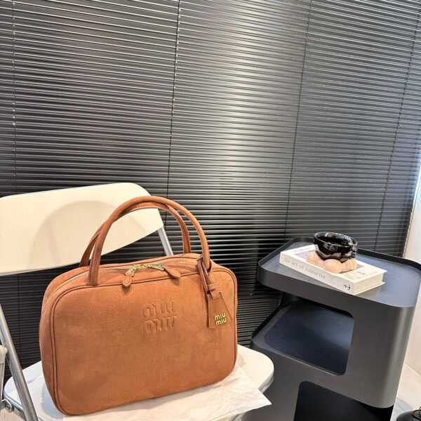 MIU Wander Matelassé Brown Suede - Bag