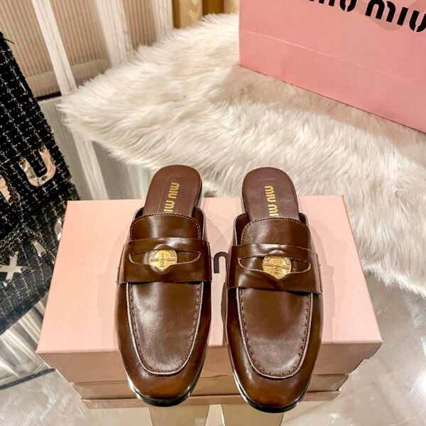MIU Logo Plaque Loafers - Shoes