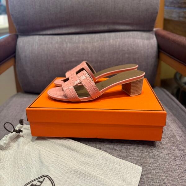 HM Oran Sandals Pink Crocodile - Sandals