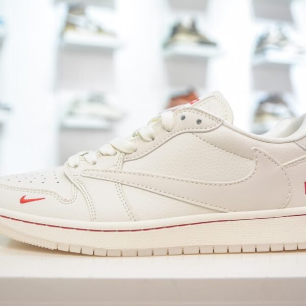 NK Air Jordan 1 Low Travis Scott x Supreme White - Sneakers
