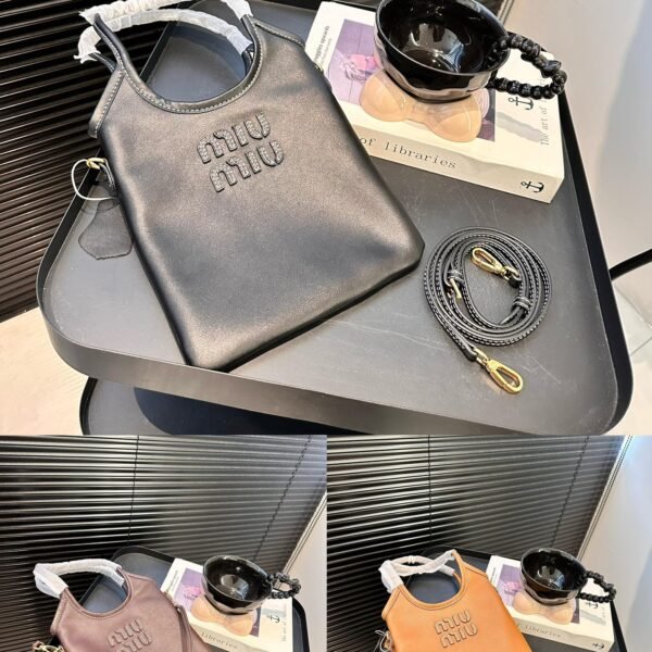 MIU Logo Embossed Leather Bag - Bag