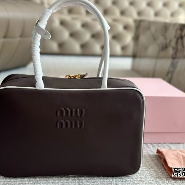 MIU Bowling Bag Black/Brown Leather - Bag