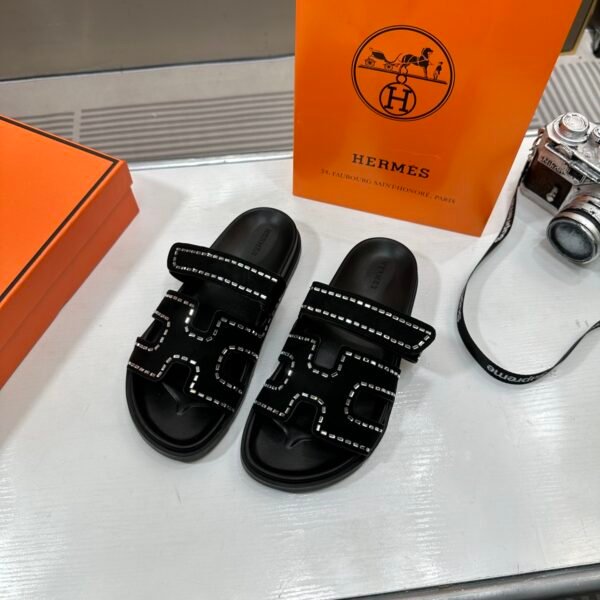 HM Oran Sandals Black Leather - Sandals