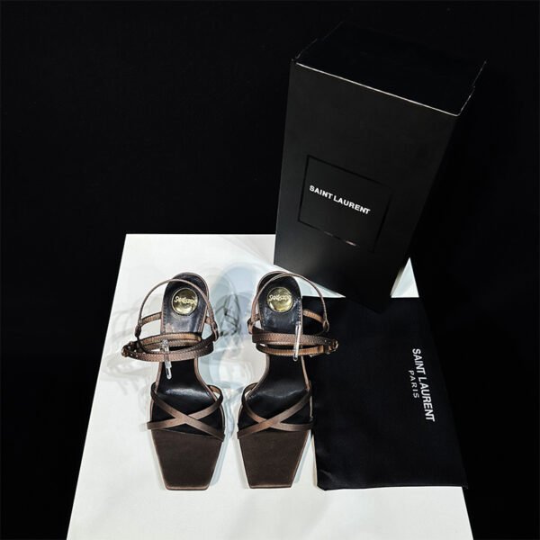 YSL Cassandra Sandal Brown Leather - Heels