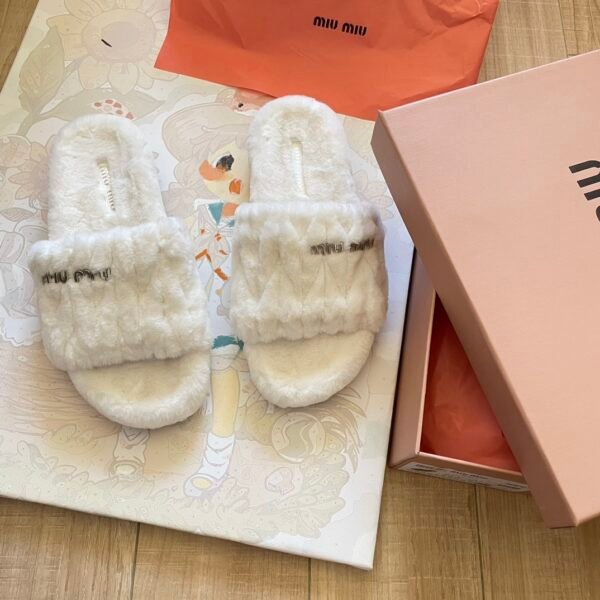 MIU Faux Fur Slides - Slides