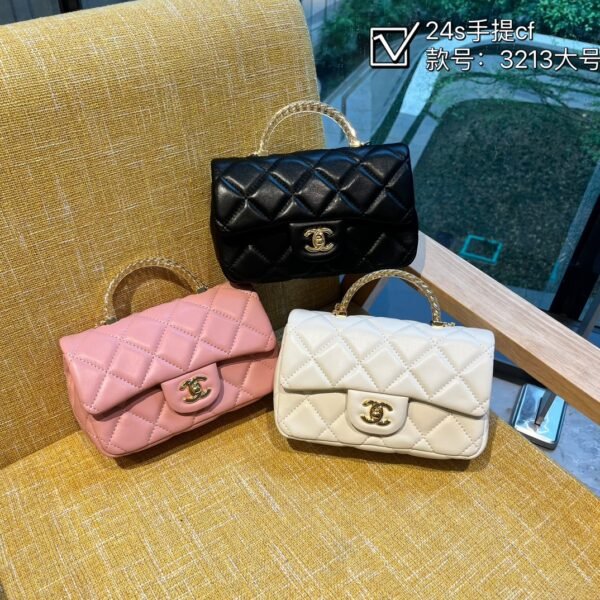 CC Coco Handle Mini Black, Pink, White Leather - Bag