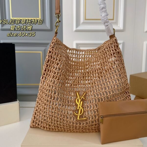 YSL Panier Medium Raffia - Bag