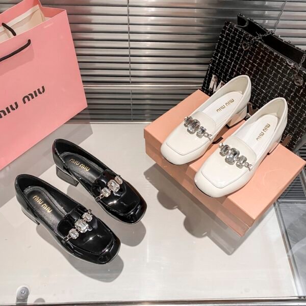 MIU Crystal Embellished Loafers - Shoes