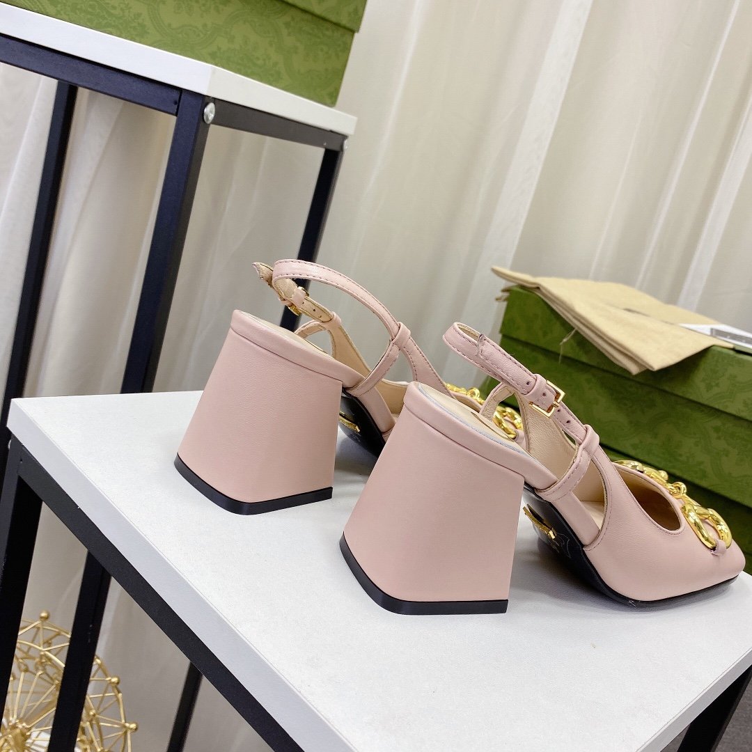GG Horsebit Slingback Pink Leather - Heels - Image 4
