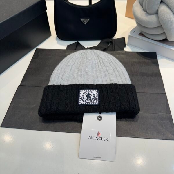 MCL Ribbed Wool Beanie Grey/Black - Hat