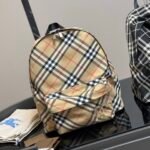 BBR Vintage Check Backpack Beige Check – Zaino – Rosso