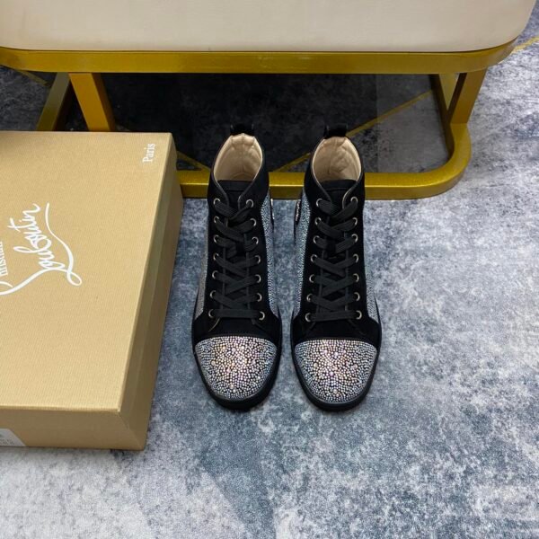 CL Louis Junior Spikes Orlato Black Suede/Strass - Sneakers