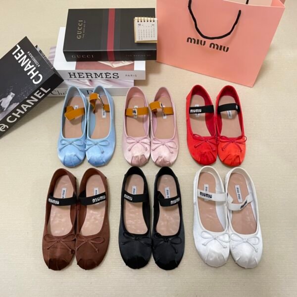 MIU Classic Bow Ballet Flats Various Colors - Shoes