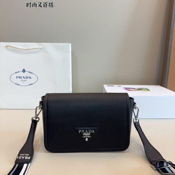 PR Saffiano Leather Shoulder Bag Black - Bag