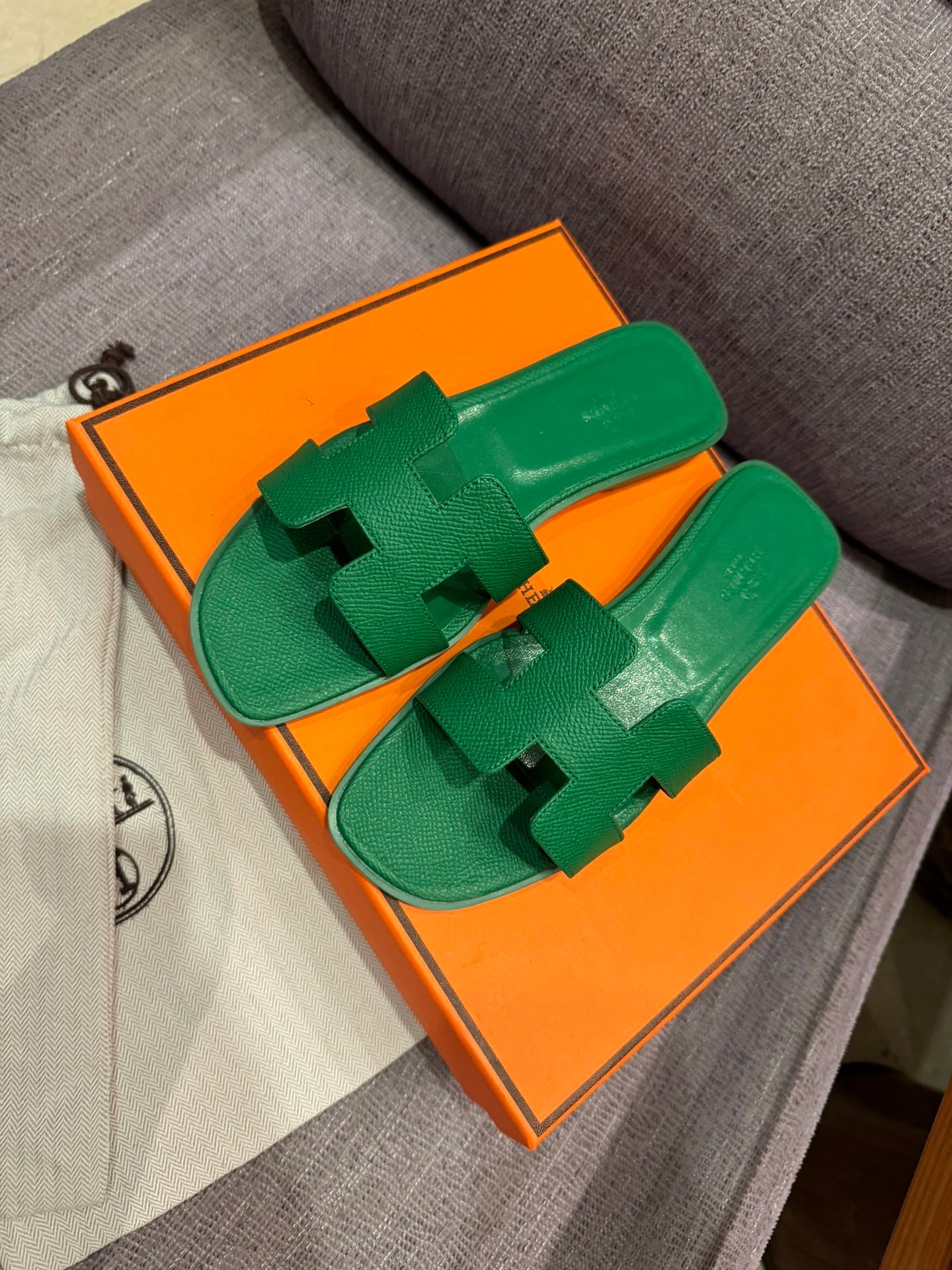 HM Oran Sandals Green Leather - Sandals - Image 2