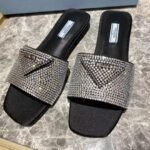 PR Crystal Embellished Square-Toe Slides Black – Slides