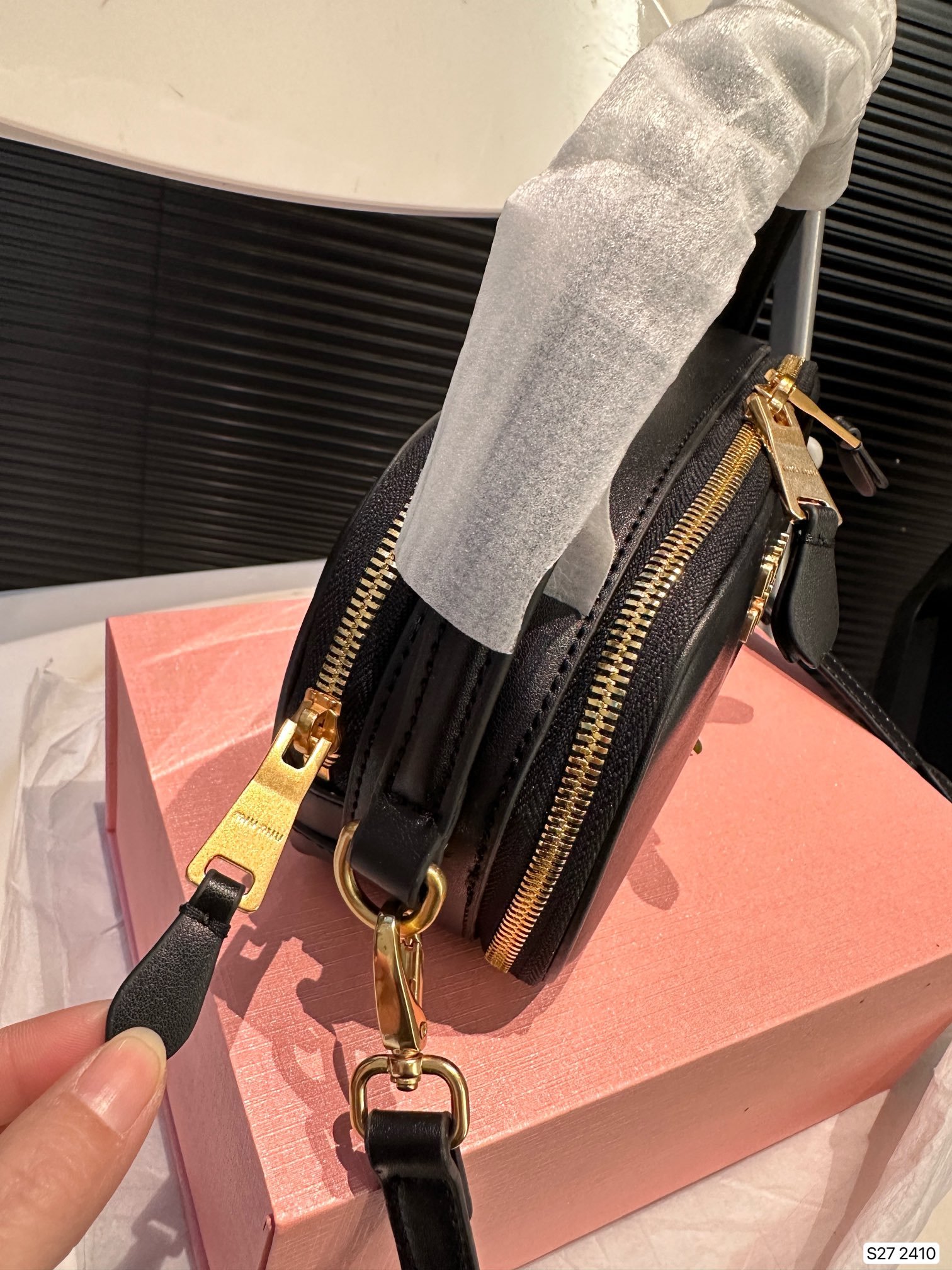 MIU Wander Matelassé Black Leather - Bag - Image 8
