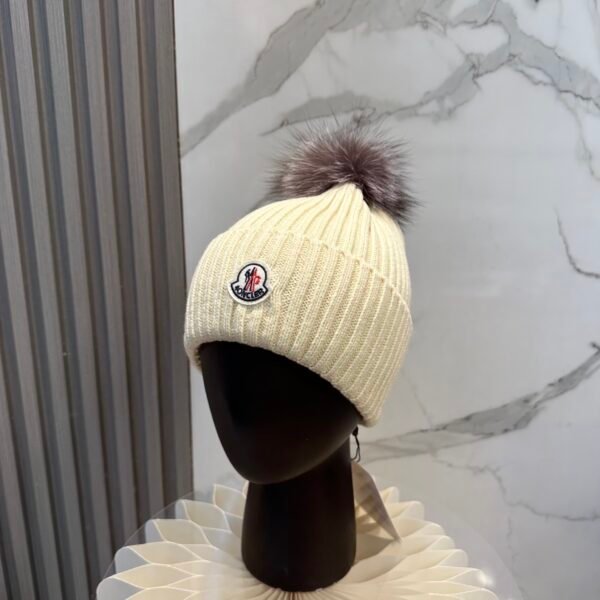 MCL Ribbed Wool Beanie Cream - Hat