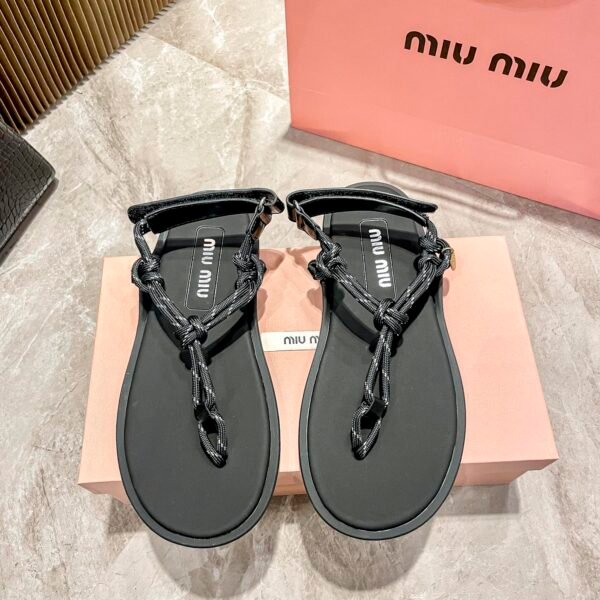 MIU Knotted Thong Sandals - Sandals