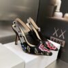 CD J'ACD Slingback Pump Black Embroidered Fabric - Heels