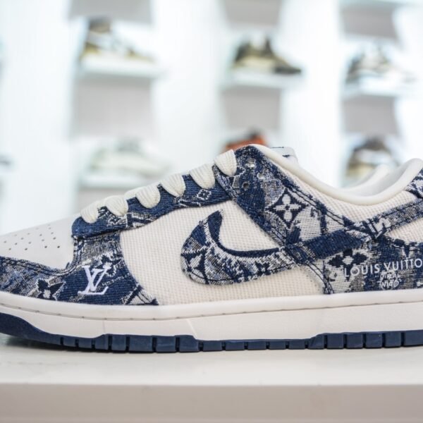 LV NK Air Force 1 Low by Virgil Abloh Denim Monogram - Sneakers