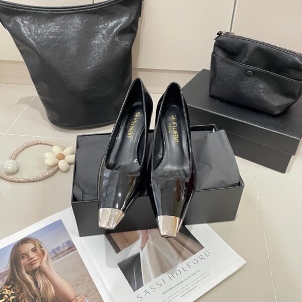 YSL Anja Cap Toe Pumps - Heels