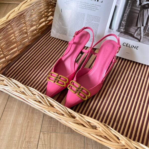 BAL Knife Slingback Pumps Pink Leather - Heels