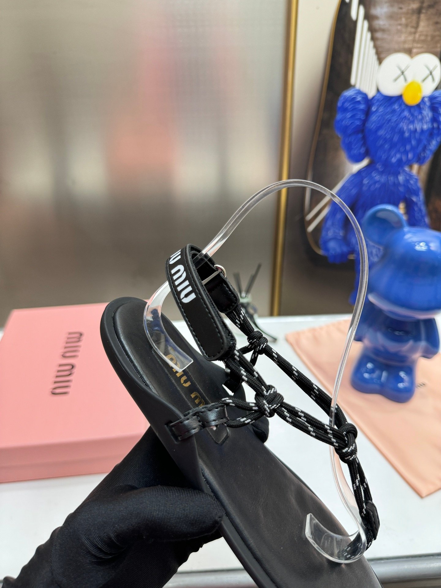 MIU Laced-Up Sandals Black - Sandals - Image 6
