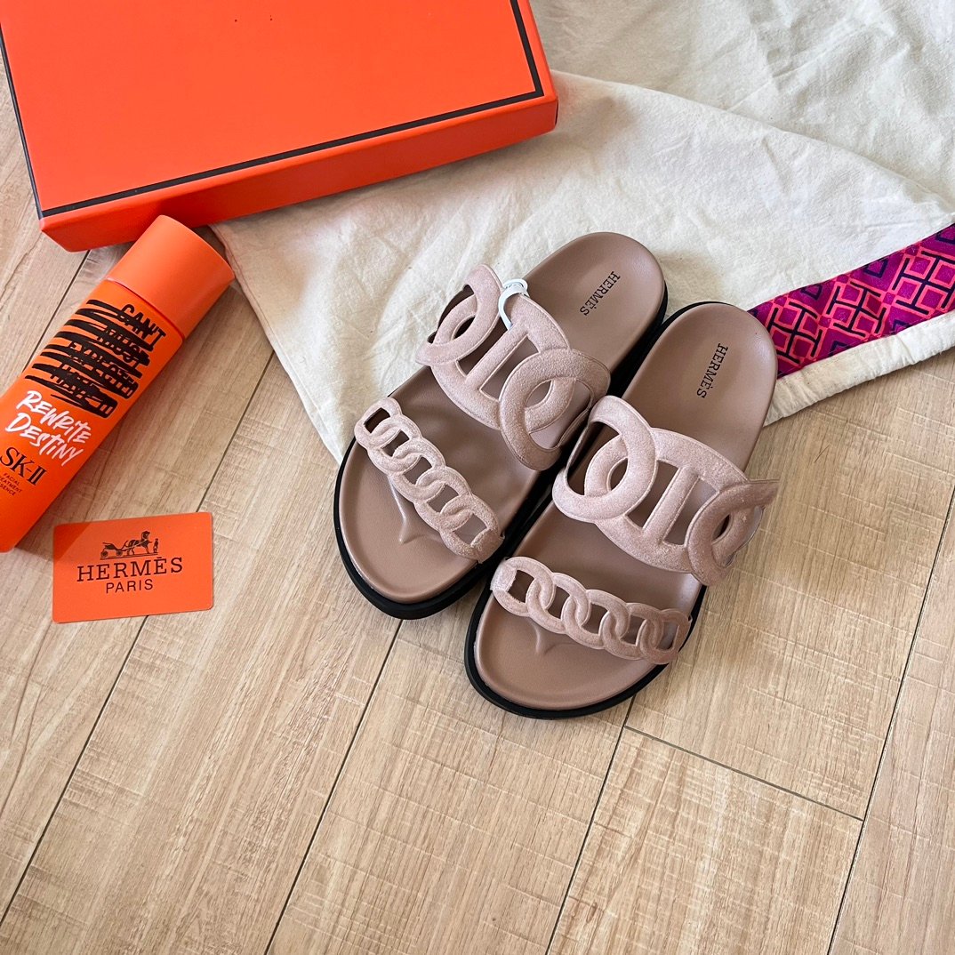 HM Chypre Sandals Pink Suede - Slides - Image 2