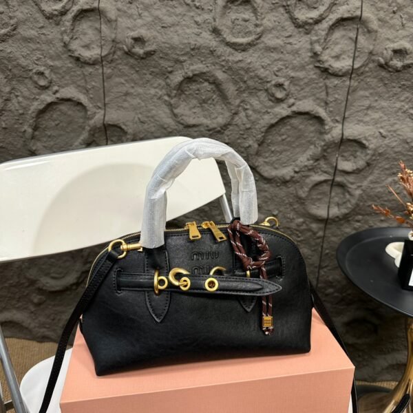 MIU Wander Matelassé Black Leather - Bag