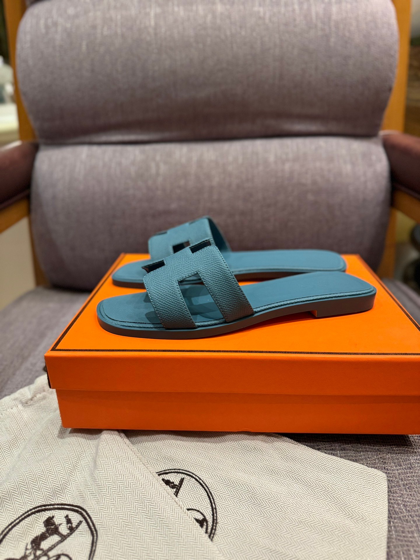 HM Oran Sandals Blue Leather - Sandals