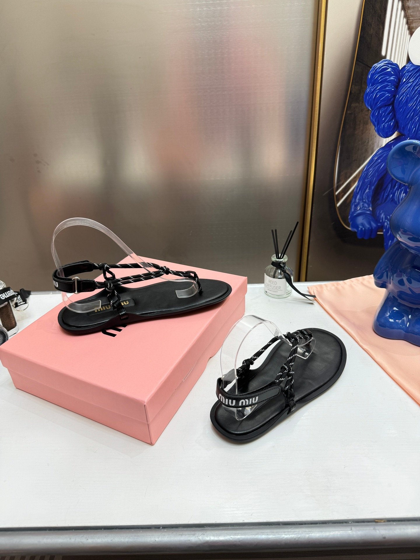 MIU Laced-Up Sandals Black - Sandals - Image 3