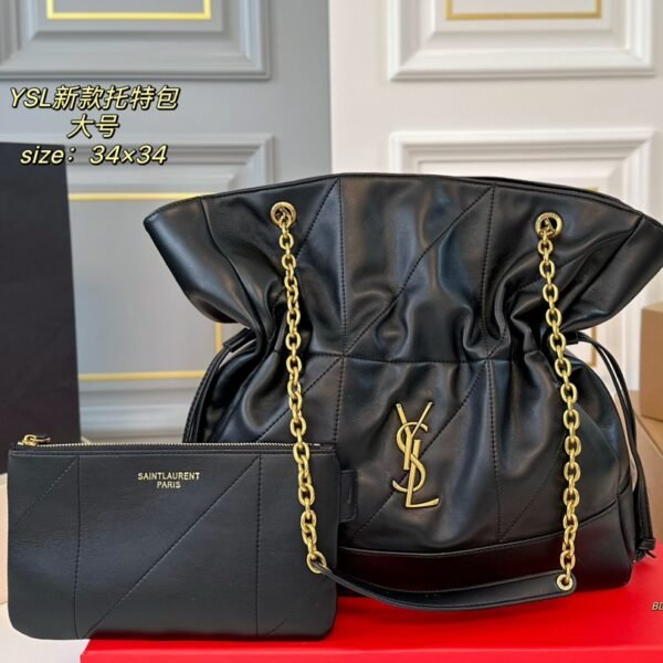 YSL Jamie Puffer Large Black Leather - Bag