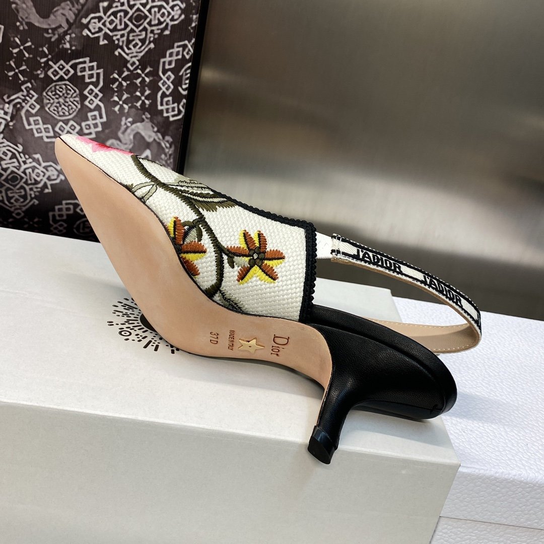 CD J'ACD Slingback Pump Embroidered Canvas - Heels - Image 9