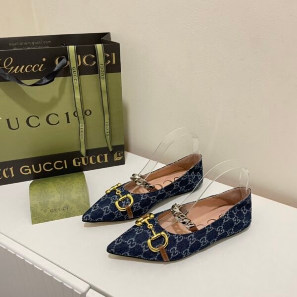 GG Horsebit GG Denim Ballet Flats - Shoes