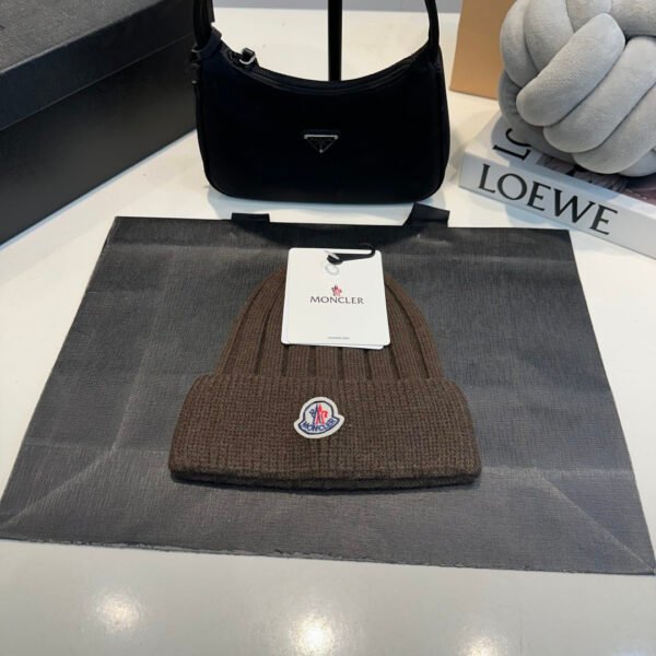 MCL Ribbed Wool Beanie Brown - Hat