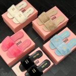 MIU Shearling Slides Various Colors – Slides